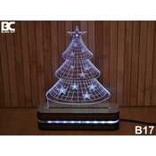 Black Cut 3D Lampa Jelka Bela