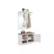 Songmics Set obešalnik za hodnik in klop za čevlje 82x31x52 cm bela