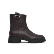 Calvin Klein Škornji Chunky Ankle Boot Lth Hdw HW0HW03202 Temno rjava