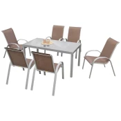 Gardenson Vrtni Set Amalfi, 7-Delni, Rjavosiva