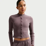 Nike Chill Knit Womens Slim Wide-Ribbed Cardigan - Purple