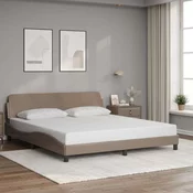 Greatstore Posteljni okvir z vzglavjem kapučino 180x200 cm umetno usnje