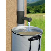 Zbiralnik deževnice z ventilom za PVC in kovinske odtočne cevi premera 100 mm, siv
