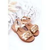Boto Childrens Sandals With Snake Pattern Gold Baxlee