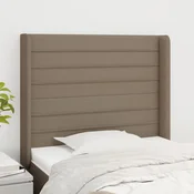 Uzglavlje s ušima smedesivo 103x16x118/128 cm od tkanine