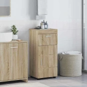 vidaXL Kopalniška omarica z vrati TULUM sonoma hrast 37 x 31.5 x 82 cm