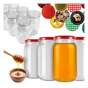 shumee 64x Kozarec 815 ml za MEDENE MARMELADE DOMAČE KONZERVANTE stekleni kozarci + pokrov fi 82