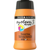Daler Rowney System3 Akrilna barva Fluorescent Orange 500 ml 1 kos