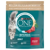 2 x 450 g / 650 g / 750 g Purina ONE po posebnoj cijeni! - Adult govedina i cjelovite žitarice (2 x 750 g)