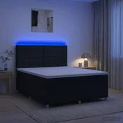vidaXL Postelja boxspring z vzmetnico Črna 180 x 200 cm Blago