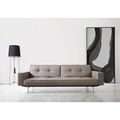 Kavč SPLITBACK SOFA BED z rokonasloni in s kromiranimi nogicami-Svetlo modra