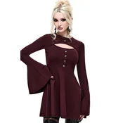 Ženska obleka z dolgimi rokavi KILLSTAR - MYRA KNITTED - vinsko rdeča - RED - KSRA015519