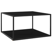 Stolic za kavu crni s crnim staklom 90 x 90 x 50 cm
