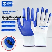Huadun Radne rukavice HD518, 12 pari, Belo-plave
