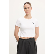 PUMA WARDROBE Essentials Baby Tee Women, Clothing, White, XS