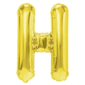 Zlati folijski balon črka H 40 cm