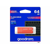 Goodram UME3, 64 GB, USB Tip-A, 3.2 Gen 1 (3.1 Gen 1), 60 MB/s, S poklopcem, Narančasto