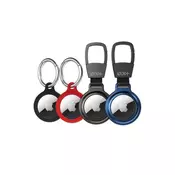 NEXT ONE Silicone Clips & Aluminium Carabiners for AirTag - 4 pack (ATG-PACK-ALUSIL)