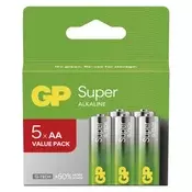 Baterija GP SUPER alkalna LR6 AA 5 kos 5/1