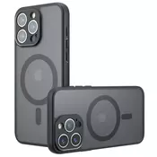 Hibridna maska PureFrost MagSafe za iPhone 15 Pro Max - black