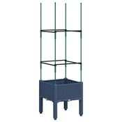 Vidaxl Cvetlično korito z oporno mrežo modro sivo 40x40x142,5 cm PP