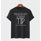 MAFIMI Muška majica Mogao bih biti jutarnji tip, Crna