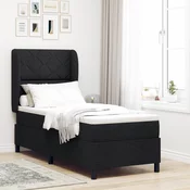 vidaXL vidaXL Postelja s vzmetnico - Črna - 80x200 cm - Tkanina, (22052660)