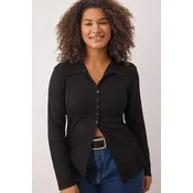 Trendyol Curve Ženska bluza Tbbaw26Af00044, Crna