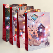 Family Božična darilna vrečka XL s LED lučkami Angel 330 x 102 x 457 mm - 4 vrste/komp.