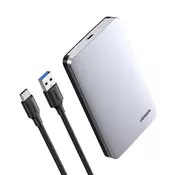 Ugreen ohišje za trdi disk 2.5 sata 3.0 6gbps sivo + usb kabel - usb tip c 0.5m (cm300)