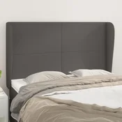 Uzglavlje s ušima sivo 147x23x118/128 cm od umjetne kože
