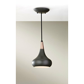 Feiss FE-BESO-P-S-DBZ -Luster na sajli BESO 1xE27/60W/230V precnik 17,9cm crna/bakrena