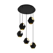 EGLO Viseca lampa RASIGURES 5xE27 O570 crna/zlatna 39635