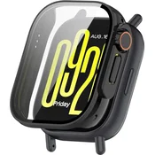 GS Ovitek s kaljenim steklom za Xiaomi Redmi Watch 5 Lite - popolna 2-v-1 zaščita - črn