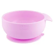 CHICCO Vakumski silikonski tanjir, 6m+, Roze