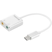Sandberg USB-C/Sound Link pretvorni kabel (USB-C, 2x 3,5 mm jack), bel