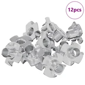 Vidaxl Večkraka T-matica 12 szt. srebrna M6 mm Jeklo
