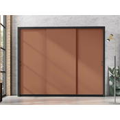 Garderobna omara Murrieta 193 (Črna + Rjava) Črna, Rjava, 206x255x60cm, Vrata omare: Drsna