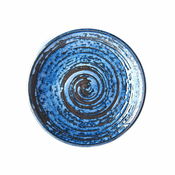 Moder keramičen krožnik MIJ Copper Swirl, o 25 cm