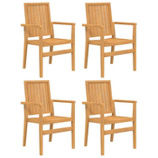 Složive vrtne stolice 4 kom 56,5x57,5x91 cm od masivne tikovine