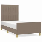 Vidaxl posteljni okvir brez vzmetnice Taupe 80x200cm Tkanina