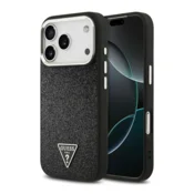 Maska Case Guess Glitter Triangle Logo MagSafe za iPhone 17 Pro crna