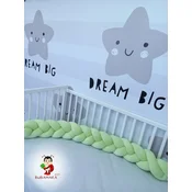 Bubamara037 Pletenica za krevetac, trostruka 360cm, Zelena