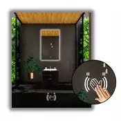 shumee LED ogledalo 90x100 z brezdotičnim senzorskim stikalom, vodoodporno IP65