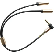 Dual 2-v-1 3,5mm Jack razdelilec - Črn