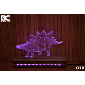Black Cut 3D Lampa Roze