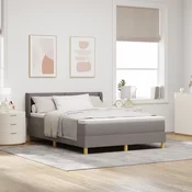 Vidaxl Postelja z vzmetnico z vzmetnico Taupe 190 x 140 cm Poliester