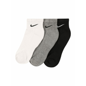 NIKE Sportske čarape EVERYDAY CUSH, bijela / crna / siva melange