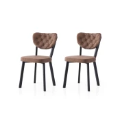 Hanah Home Set trpezarijskih stolica Enzo 815 V2, 2 komada, Braon