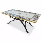 Casa Padrino Luxury Art Nouveau Garden Dining Table White/Multicolored/Black 200 cm - Made in Italy